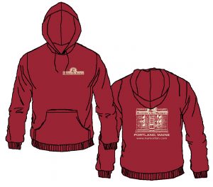 Harbor Fish Logo Hooded Pull Over Red