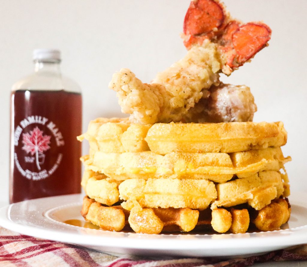Fried Lobster Tails with Sweet Corn Waffles and Maine ...