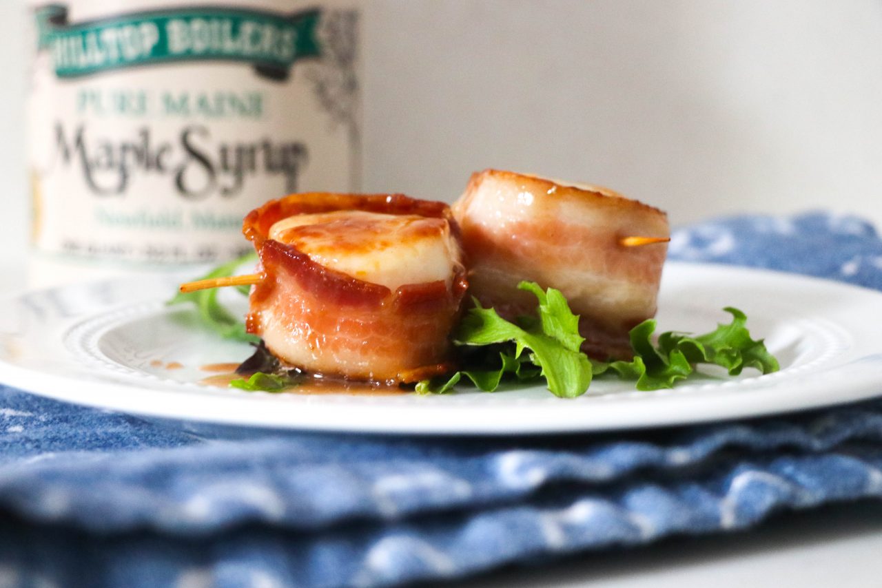 Bacon Wrapped Scallops with Maple Cream Sauce • Harbor Fish Market